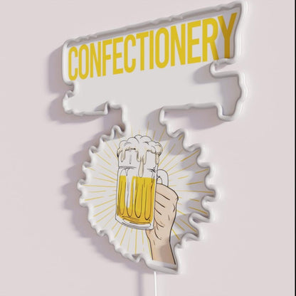 Beer Perfect Day Confectionery Confectioner Rgb Led Neon Sign - Neon sign mounted on wall in room