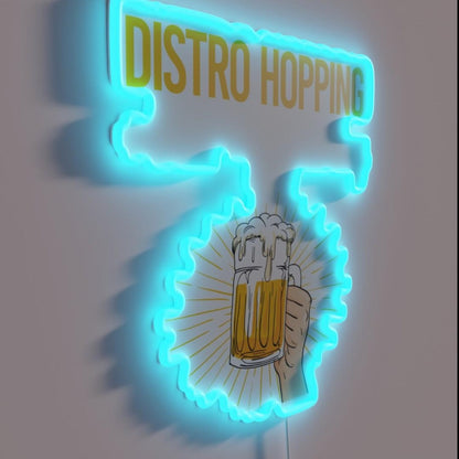 Beer Perfect Day Distro Hopping Distrohopper Rgb Led Neon Sign - LED neon sign close-up detail
