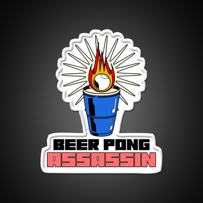 Beer Pong Assassin Man Cave Bar Led Neon Sign Rgb Color