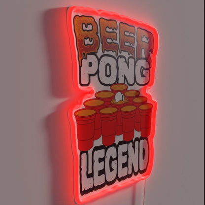 Beer Pong Legend Rgb Led Neon Sign - LED neon sign close-up detail