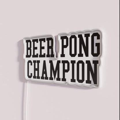 Beer Pong Rgb Led Neon Sign - Neon sign mounted on wall in room