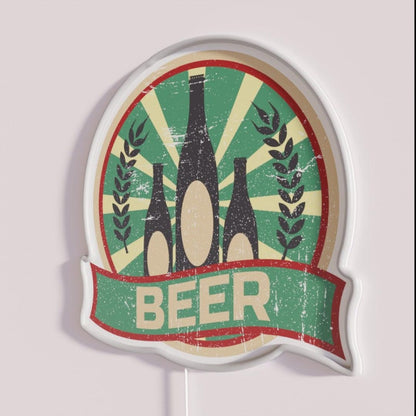 Beer Propaganda Rgb Led Neon Sign - Neon sign mounted on wall in room