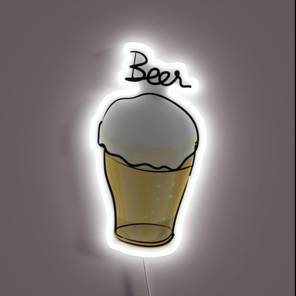 Beer Rgb Led Neon Sign Bar Uv Wall Decor - Custom LED neon sign front view