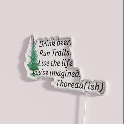 Beer Run Live Rgb Led Neon Sign - Neon sign mounted on wall in room