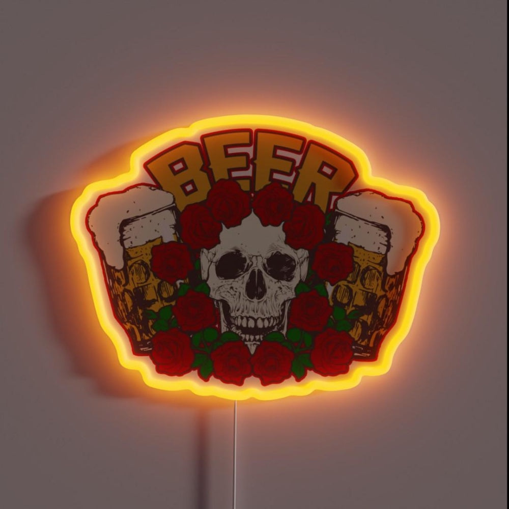Beer Skull Rgb Led Neon Sign - Custom LED neon sign front view