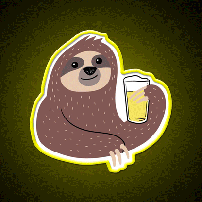 Beer Sloth Beer Bar Decor Led Neon Sign Rgb Color - Custom LED neon sign front view