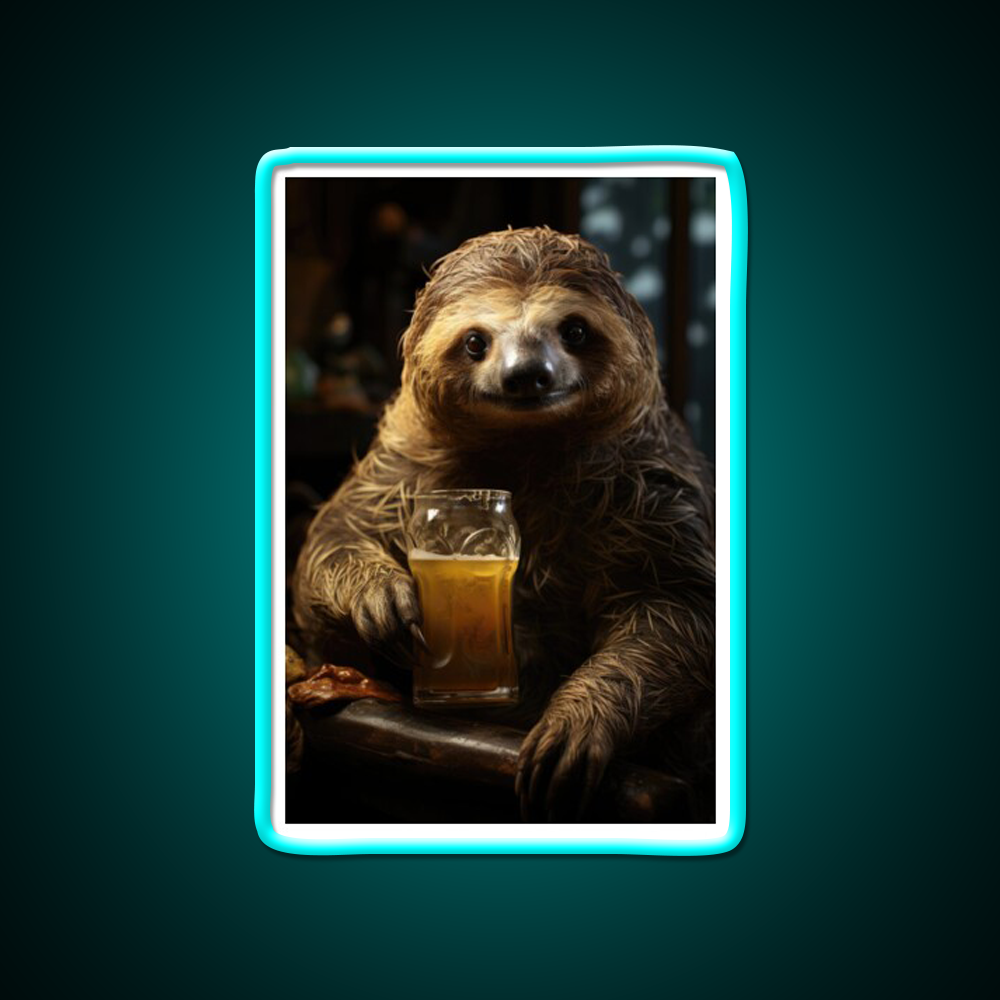 Beer Sloth Pub And Ale Man Cave Bar Led Neon Sign Rgb Color