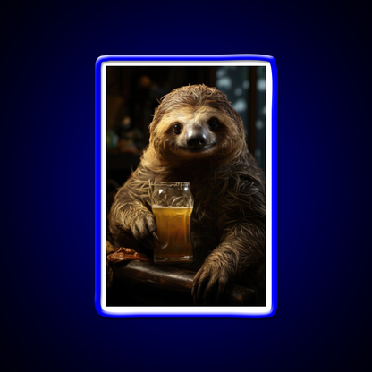 Beer Sloth Pub And Ale Man Cave Bar Led Neon Sign Rgb Color