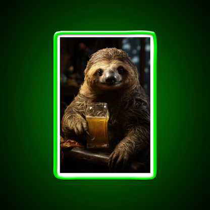 Beer Sloth Pub And Ale Man Cave Bar Led Neon Sign Rgb Color