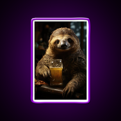 Beer Sloth Pub And Ale Man Cave Bar Led Neon Sign Rgb Color