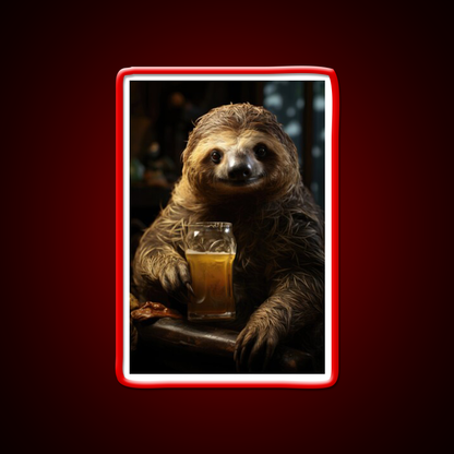 Beer Sloth Pub And Ale Man Cave Bar Led Neon Sign Rgb Color