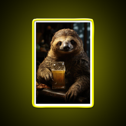 Beer Sloth Pub And Ale Man Cave Bar Led Neon Sign Rgb Color