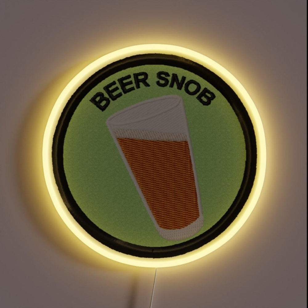 Beer Snob Geek Merit Badge Rgb Led Neon Sign - Custom LED neon sign front view