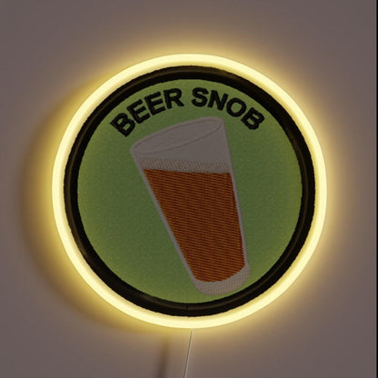 Beer Snob Geek Merit Badge Rgb Led Neon Sign - Custom LED neon sign front view