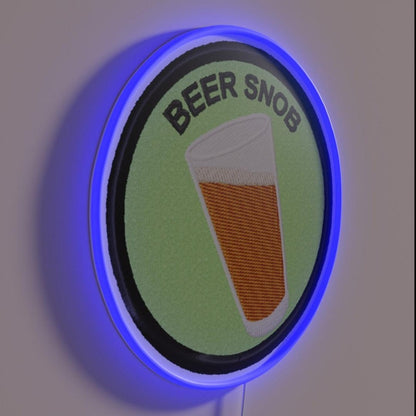 Beer Snob Geek Merit Badge Rgb Led Neon Sign - LED neon sign close-up detail