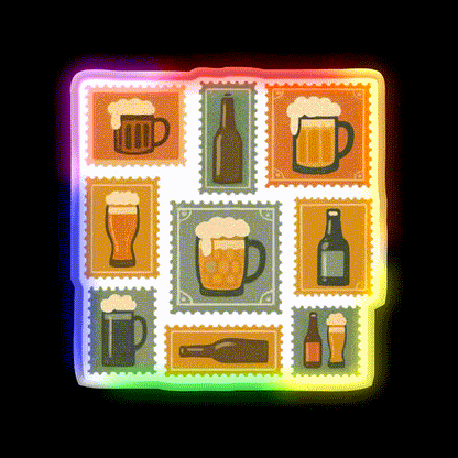 Beer Stamps Beer Bar Decor Led Neon Sign Rgb Color - LED neon sign close-up detail