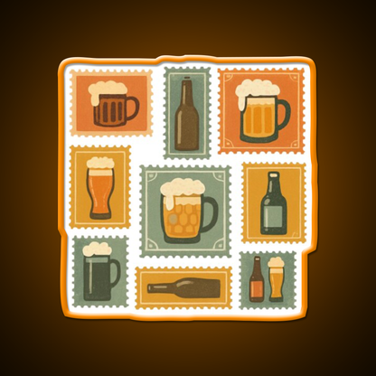 Beer Stamps Beer Bar Decor Led Neon Sign Rgb Color - LED neon sign view 6