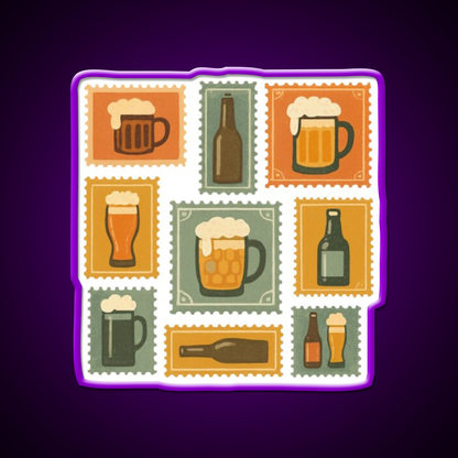 Beer Stamps Beer Bar Decor Led Neon Sign Rgb Color - LED neon sign view 9