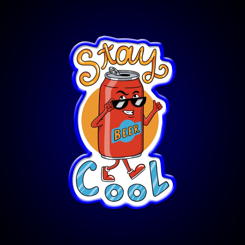 Beer Stay Cool Man Cave Bar Led Neon Sign Rgb Color