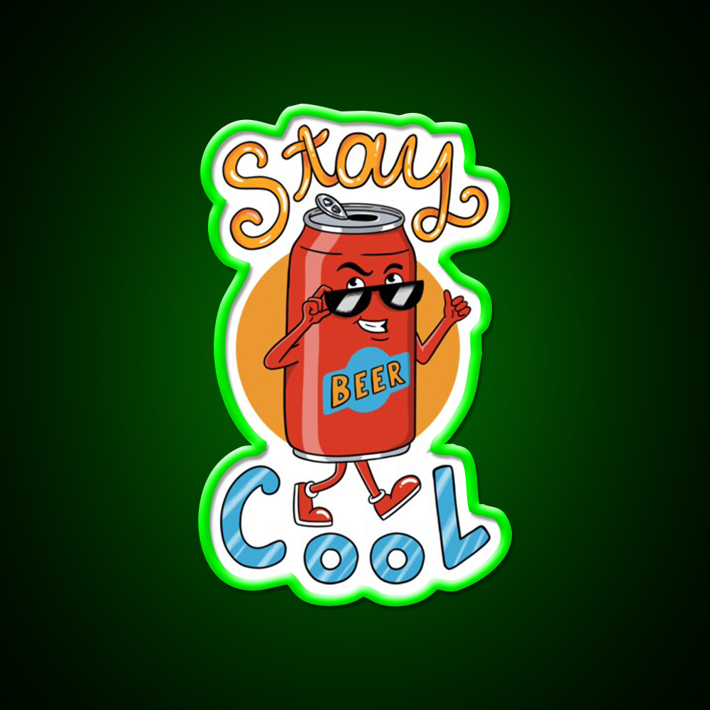 Beer Stay Cool Man Cave Bar Led Neon Sign Rgb Color
