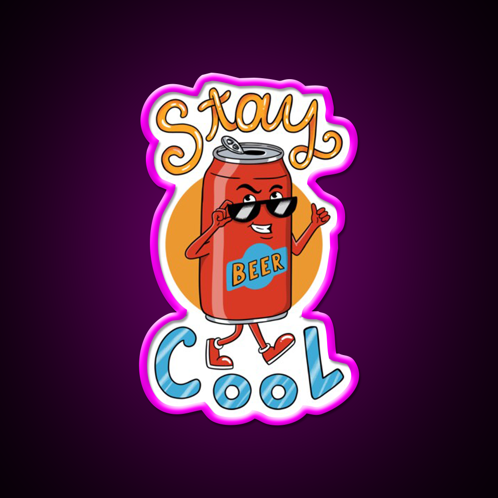 Beer Stay Cool Man Cave Bar Led Neon Sign Rgb Color