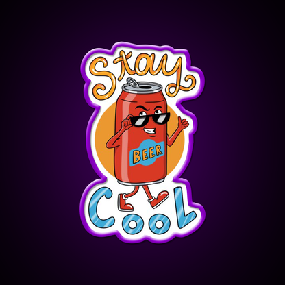 Beer Stay Cool Man Cave Bar Led Neon Sign Rgb Color