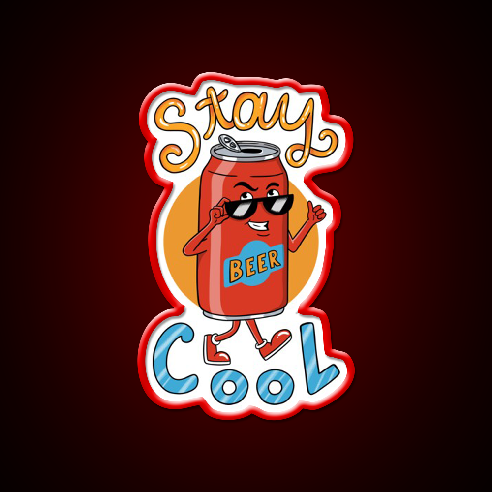 Beer Stay Cool Man Cave Bar Led Neon Sign Rgb Color