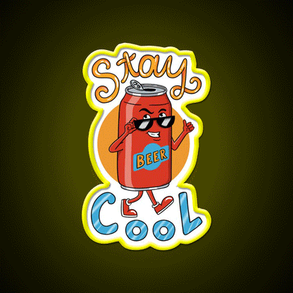 Beer Stay Cool Man Cave Bar Led Neon Sign Rgb Color