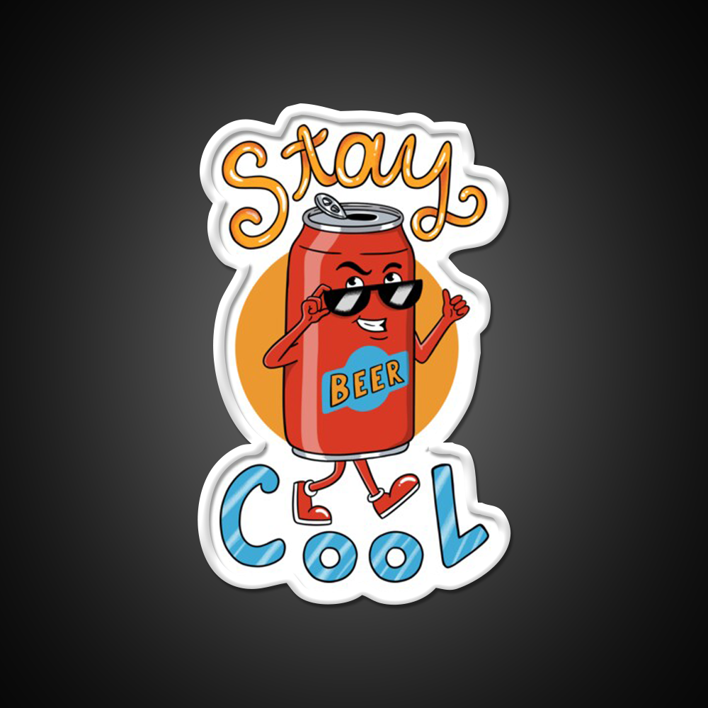 Beer Stay Cool Man Cave Bar Led Neon Sign Rgb Color