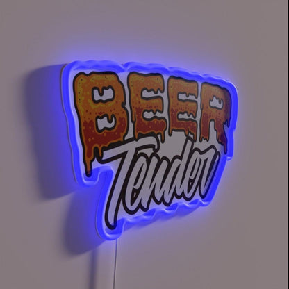 Beer Tender Typography Funny Bartender Rgb Led Neon Sign - LED neon sign close-up detail