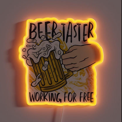 Beer Tester Drinking Beer Rgb Led Neon Sign - Custom LED neon sign front view
