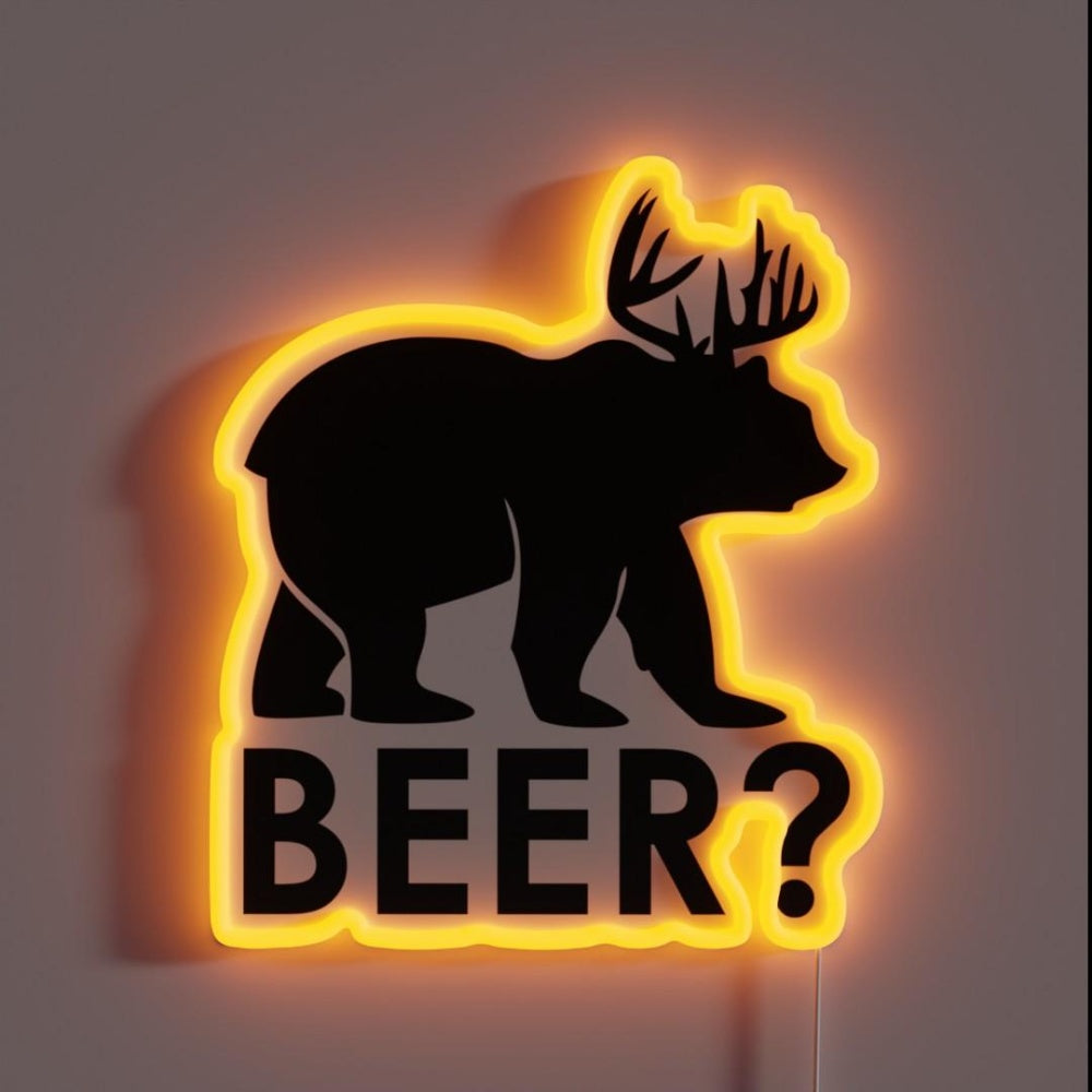 Beer The Beer Bear Rgb Led Neon Sign - Custom LED neon sign front view