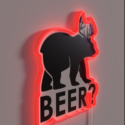 Beer The Beer Bear Rgb Led Neon Sign - LED neon sign close-up detail