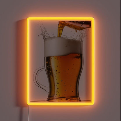 Beer The Golden Nectar Of The Gods Rgb Led Neon Sign - Custom LED neon sign front view