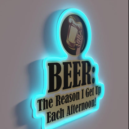 Beer The Reason I Get Up Rgb Led Neon Sign - LED neon sign close-up detail
