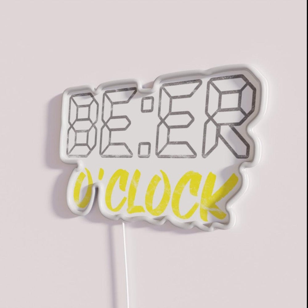 Beer Time Beer Lover Gift Ideas Rgb Led Neon Sign - Neon sign mounted on wall in room