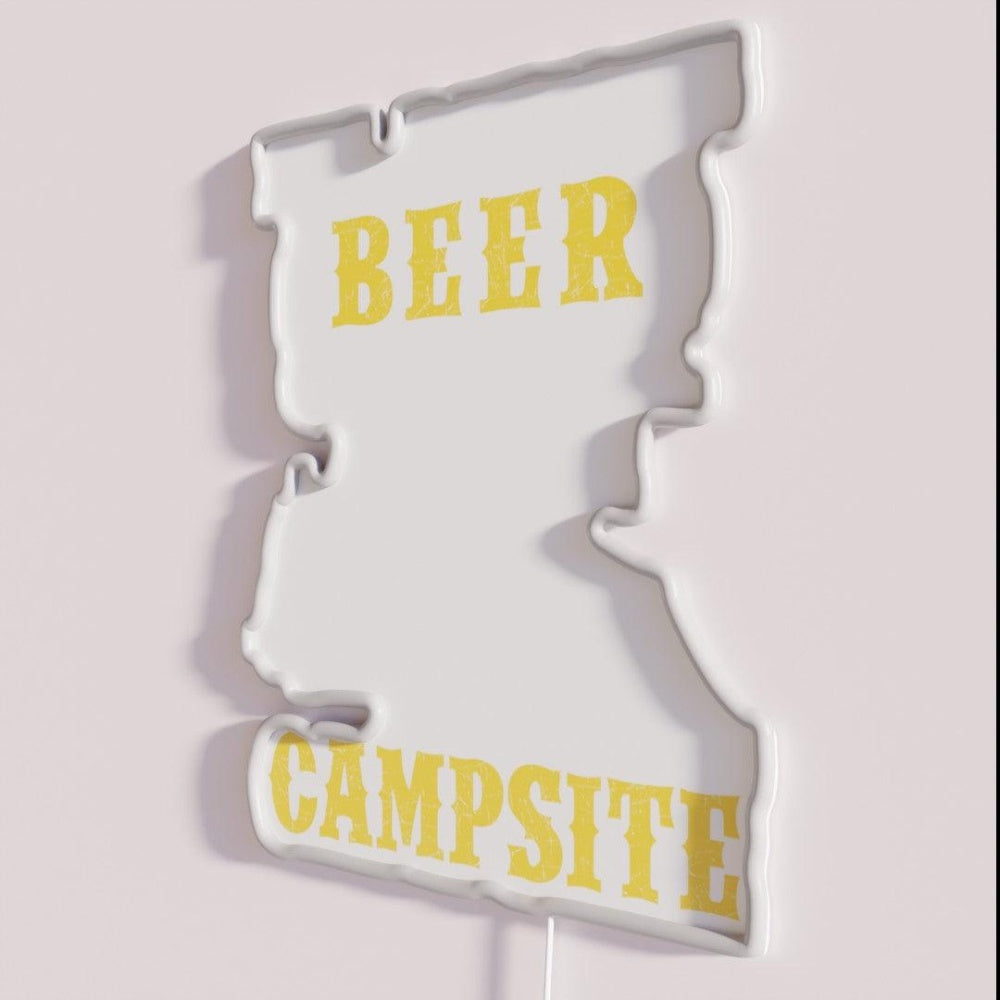 Beer Time Camper Rgb Led Neon Sign - Neon sign mounted on wall in room
