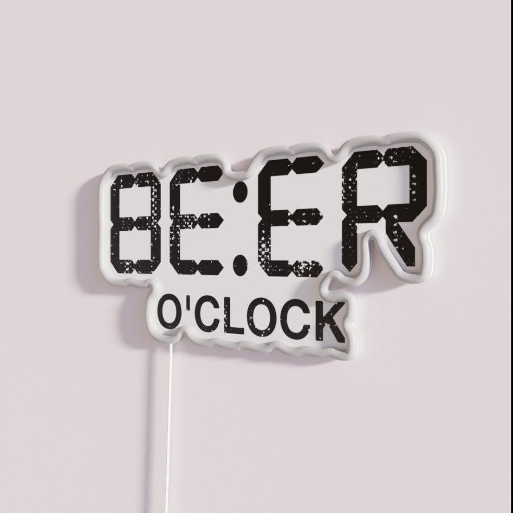 Beer Time Funny Beer Drinking Rgb Led Neon Sign - Neon sign mounted on wall in room