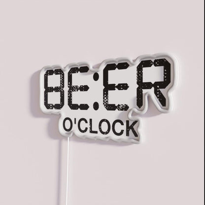 Beer Time Funny Beer Drinking Rgb Led Neon Sign - Neon sign mounted on wall in room