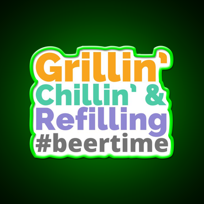Beer Time Man Cave Bar Led Neon Sign Rgb Color