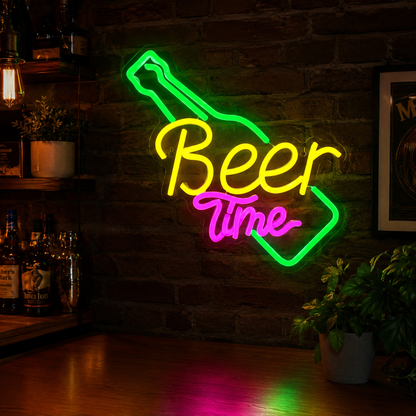 Beer Times Word Wall Light LED Neon Sign - 03 Real Lifestyle Scene