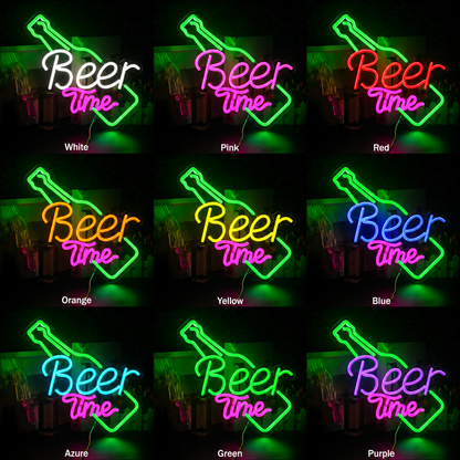 Beer Times Word Wall Light LED Neon Sign - 05 Color Grid