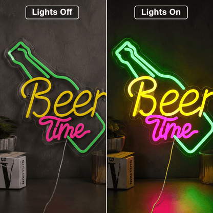 Beer Times Word Wall Light LED Neon Sign - Shineneon