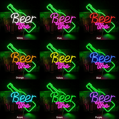 Beer Times Word Wall Light LED Neon Sign - Shineneon