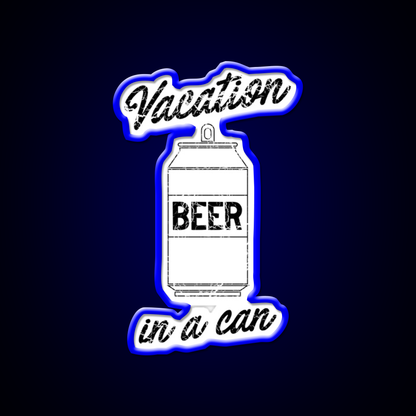 Beer Vacation In A Can Man Cave Bar Led Neon Sign Rgb Color