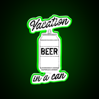 Beer Vacation In A Can Man Cave Bar Led Neon Sign Rgb Color