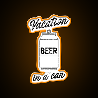 Beer Vacation In A Can Man Cave Bar Led Neon Sign Rgb Color