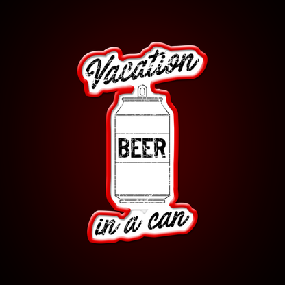 Beer Vacation In A Can Man Cave Bar Led Neon Sign Rgb Color