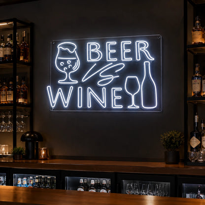 Beer Vs Wine LED Neon Sign - 03 Real Lifestyle Scene