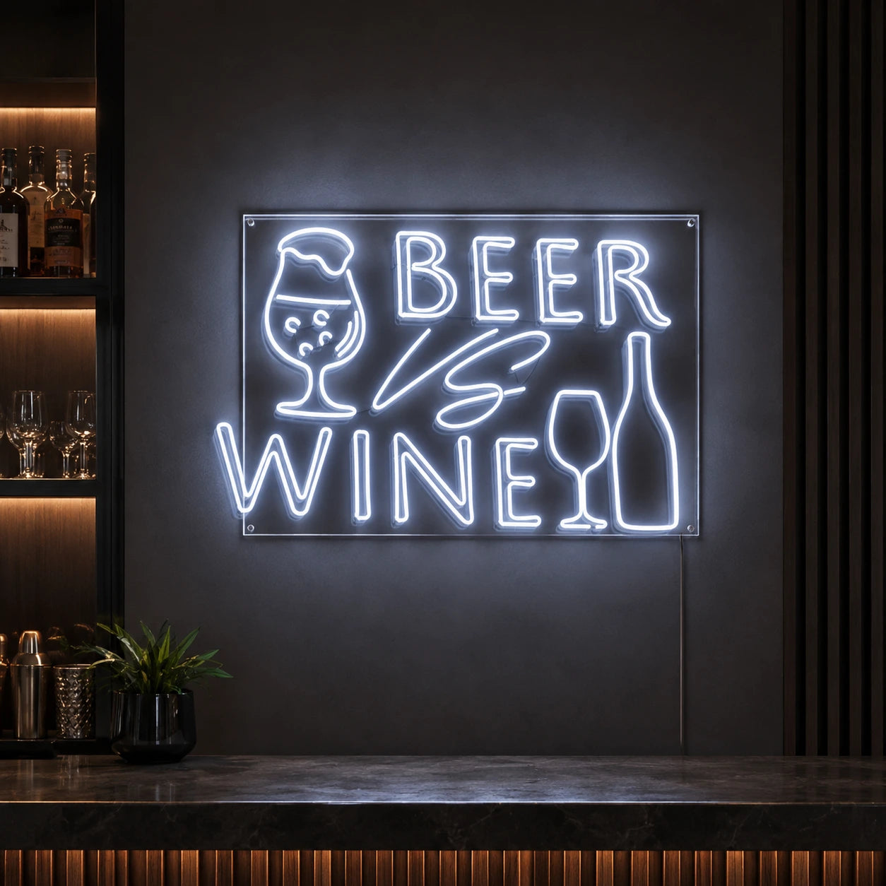 Beer Vs Wine LED Neon Sign - 04 Size Image